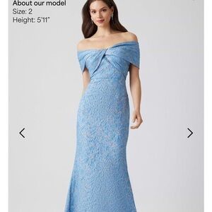 Teri Jon Strapless Blue Gown